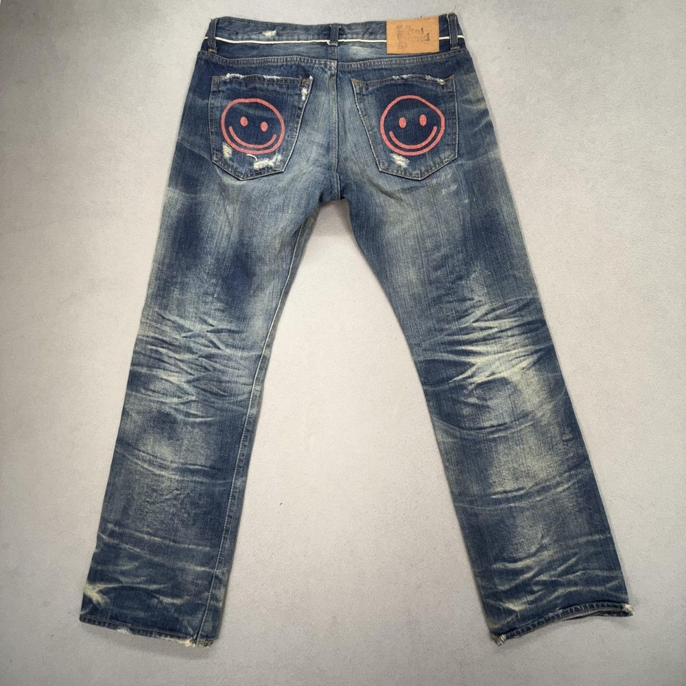 Raw Selvedge Jeans Mens Whiskers Honeycomb Stacking Tracks Mini Brand Fits 34x30